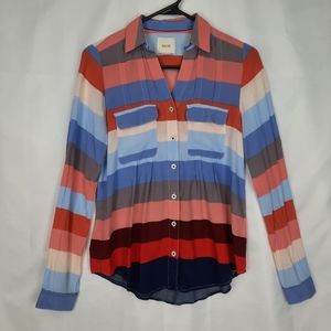 Maeve Multicolor Striped Blouse- Gently Worn
